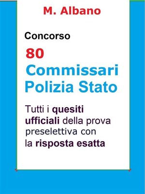 cover image of Concorso 80 Commissari Polizia di Stato